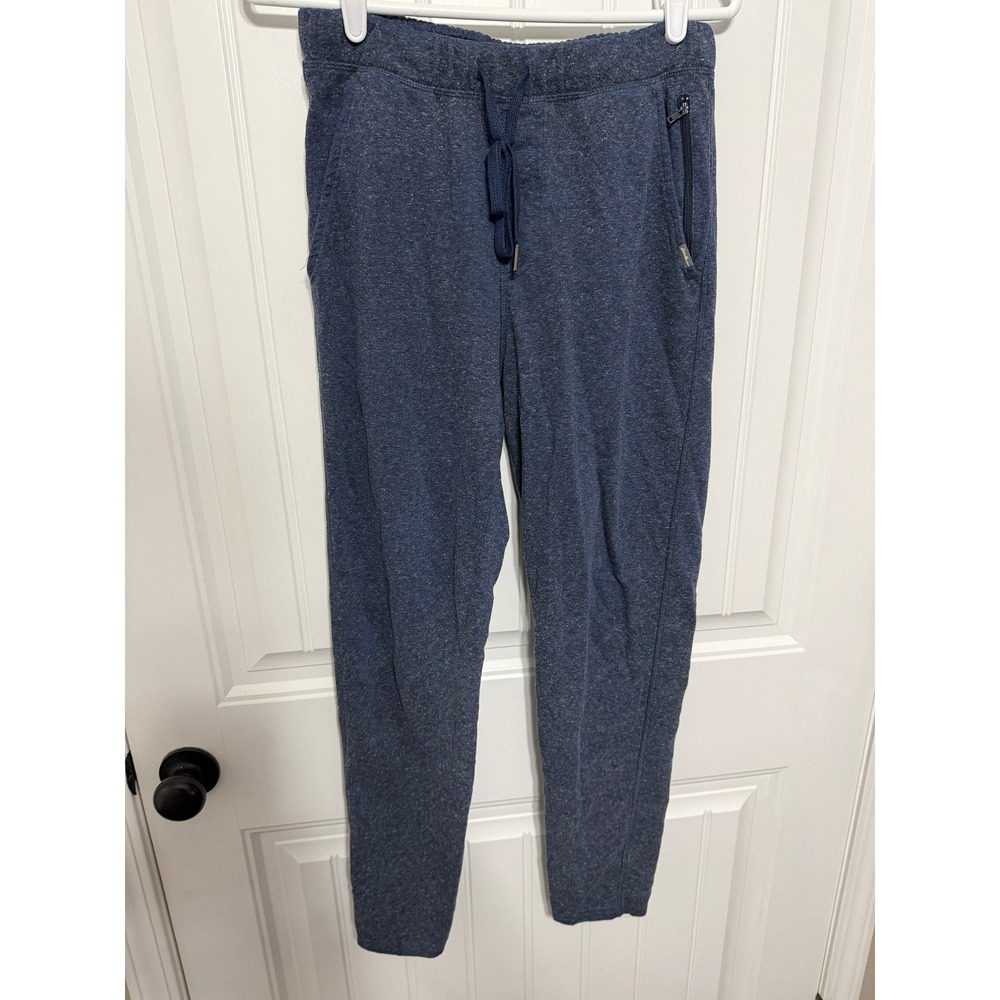 Eddie Bauer Joggers Mens Small Lounge Navy Blue Heathered Zipper Pocket EUC
